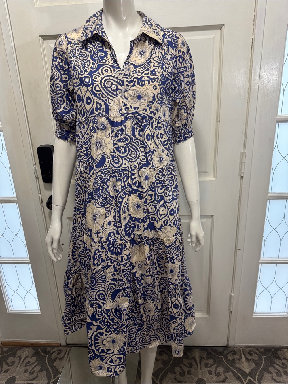 Umgee Boho Floral Tunic Top Dress Hippie Gypsy Multicolor Size Small